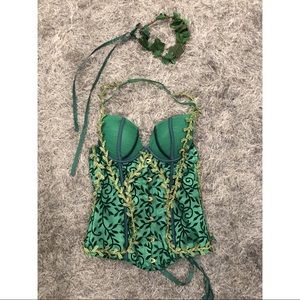 Hot Topic Other - Poison ivy costume corset with headband Hot Topic Other - Poison ivy costume corset with headband